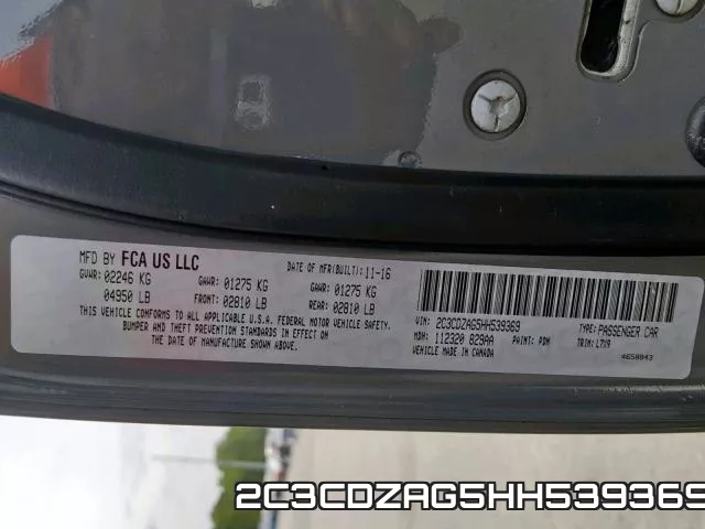 2C3CDZAG5HH539369 фото 2