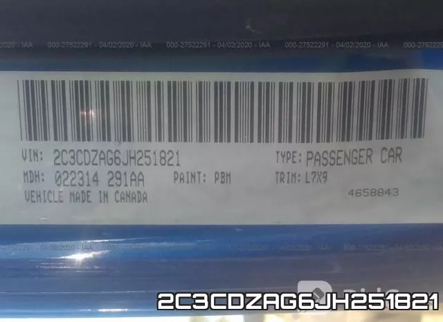 2C3CDZAG6JH251821 фото 10