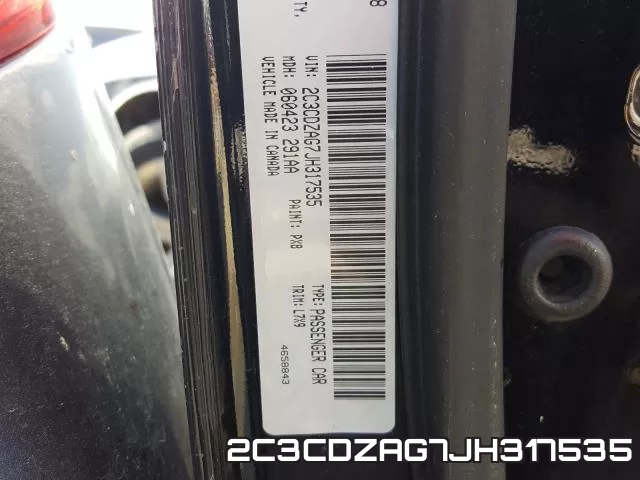 2C3CDZAG7JH317535 фото 2