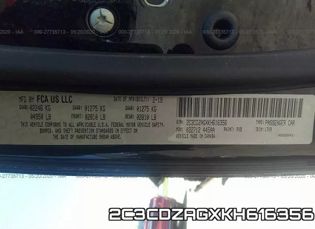 2C3CDZAGXKH616356 фото 10