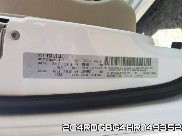 2C4RDGBG4HR749352 фото 2