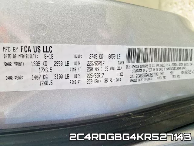 2C4RDGBG4KR527143 фото 2