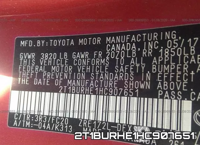 2T1BURHE1HC907651 фото 10