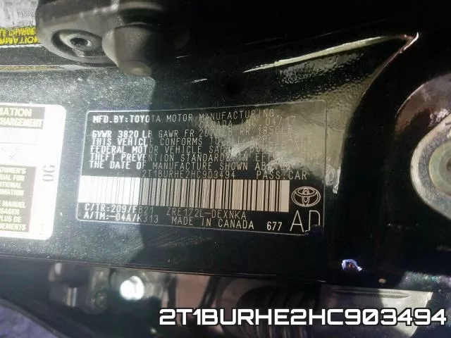 2T1BURHE2HC903494 фото 2