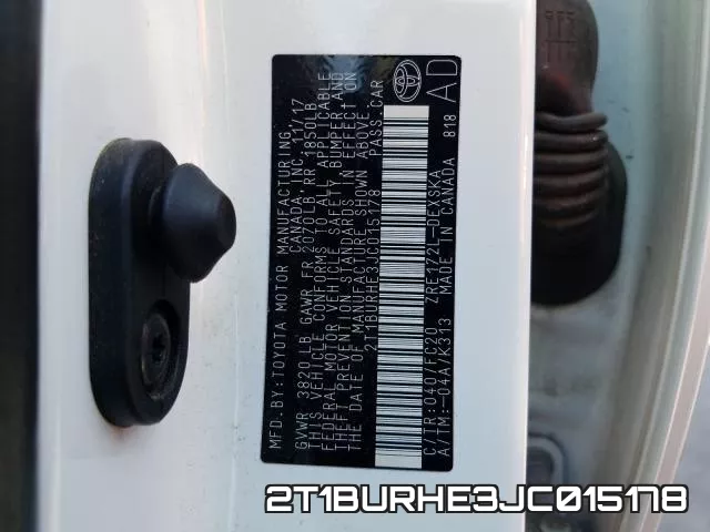2T1BURHE3JC015178 фото 2