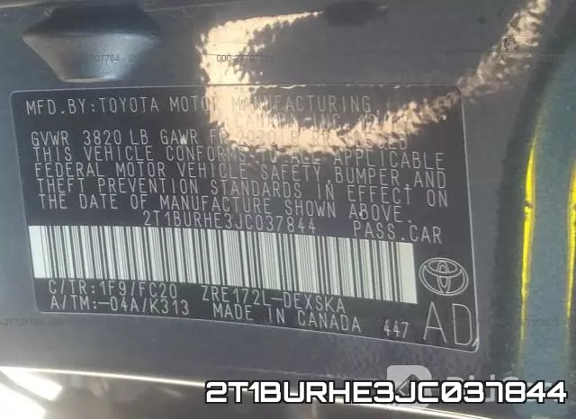 2T1BURHE3JC037844 фото 10