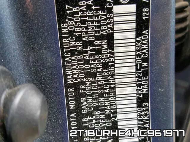 2T1BURHE4HC961977 фото 2