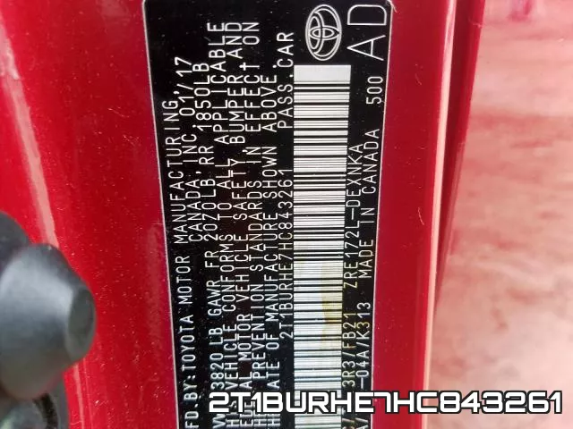 2T1BURHE7HC843261 фото 2