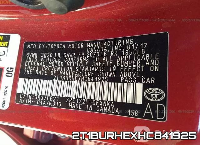 2T1BURHEXHC841925 фото 10