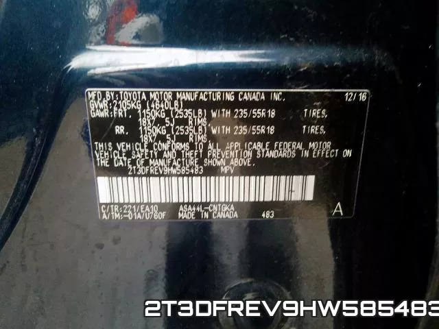 2T3DFREV9HW585483 фото 2