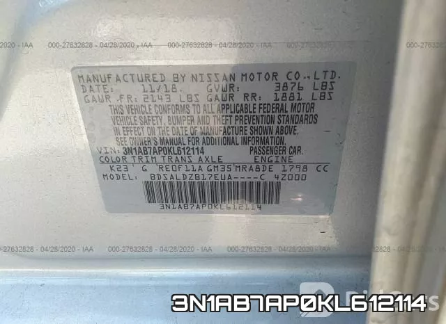 3N1AB7AP0KL612114 фото 10