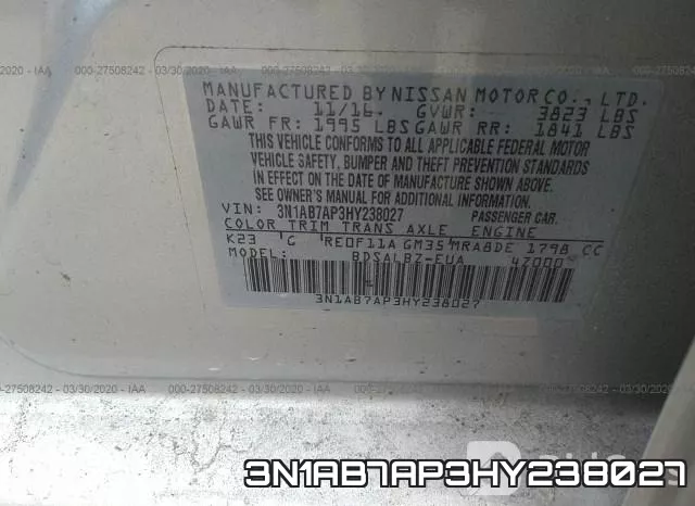 3N1AB7AP3HY238027 фото 10