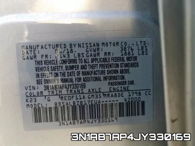 3N1AB7AP4JY330169 фото 2