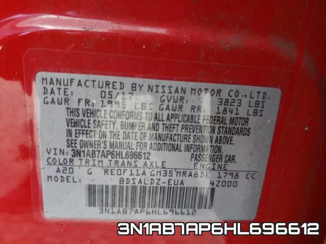 3N1AB7AP6HL696612 фото 2