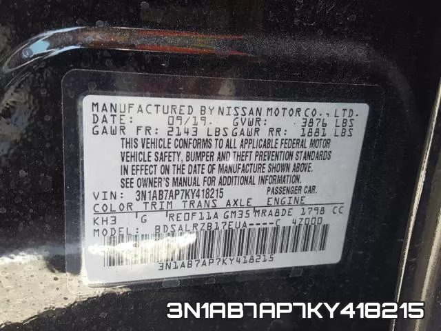 3N1AB7AP7KY418215 фото 2