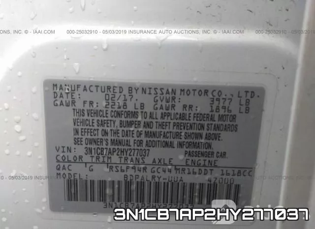3N1CB7AP2HY277037 фото 10