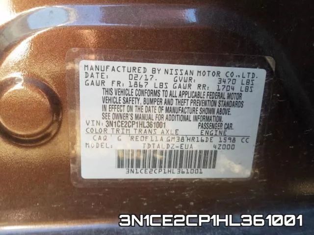 3N1CE2CP1HL361001 фото 2