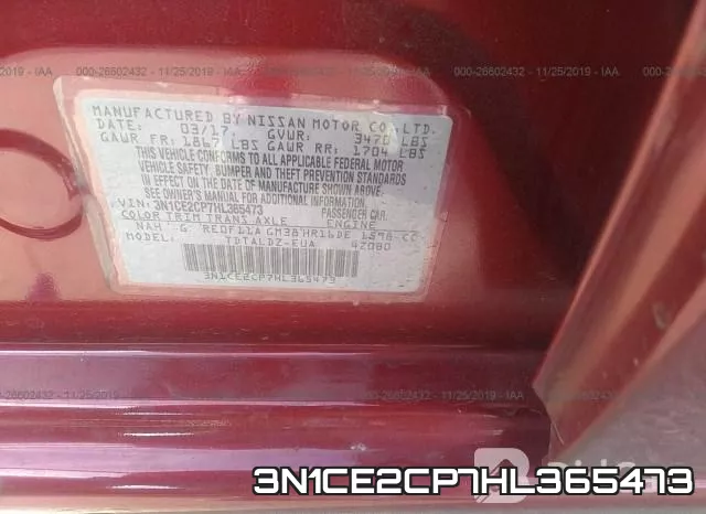 3N1CE2CP7HL365473 фото 10