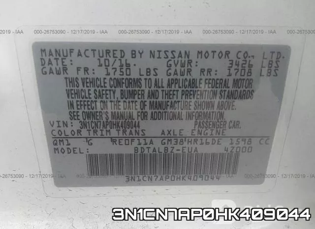 3N1CN7AP0HK409044 фото 10