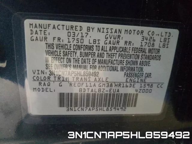 3N1CN7AP5HL859492 фото 2