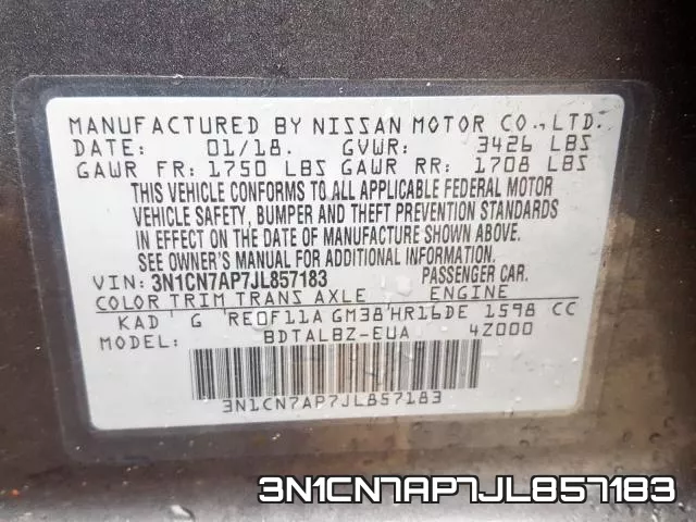 3N1CN7AP7JL857183 фото 2