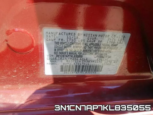 3N1CN7AP7KL835055 фото 2