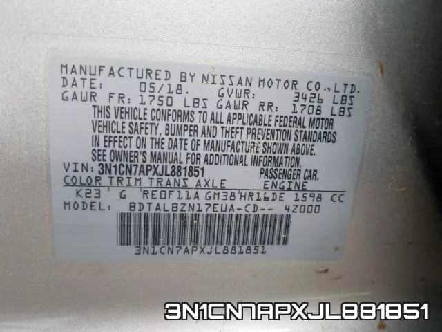 3N1CN7APXJL881851 фото 2