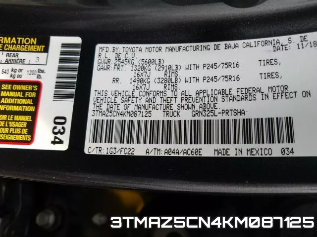 3TMAZ5CN4KM087125 фото 2