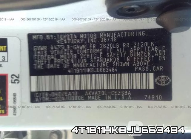 4T1B11HK8JU663484 фото 10
