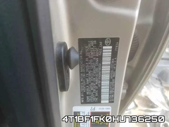 4T1BF1FK0HU736250 фото 2