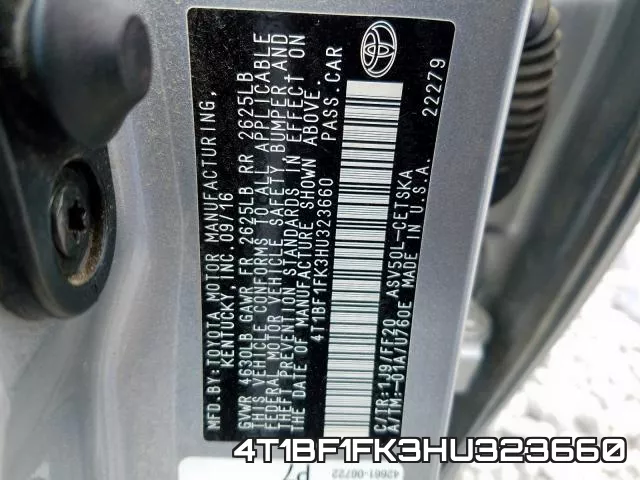 4T1BF1FK3HU323660 фото 2