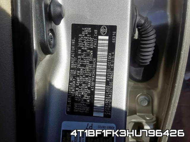 4T1BF1FK3HU796426 фото 2