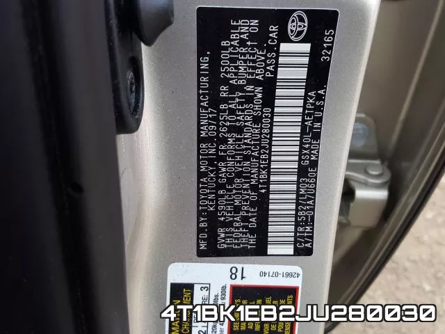 4T1BK1EB2JU280030 фото 2