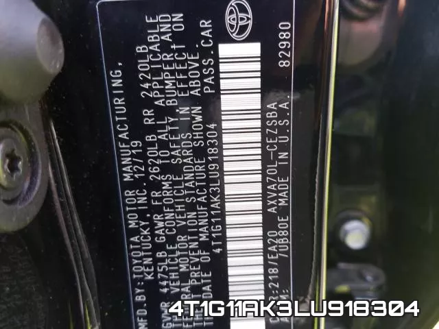 4T1G11AK3LU918304 фото 2