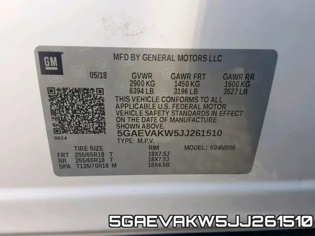 5GAEVAKW5JJ261510 фото 2