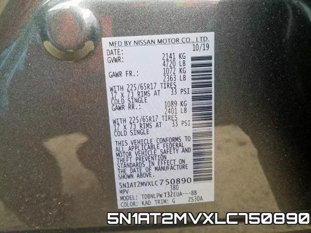 5N1AT2MVXLC750890 фото 2