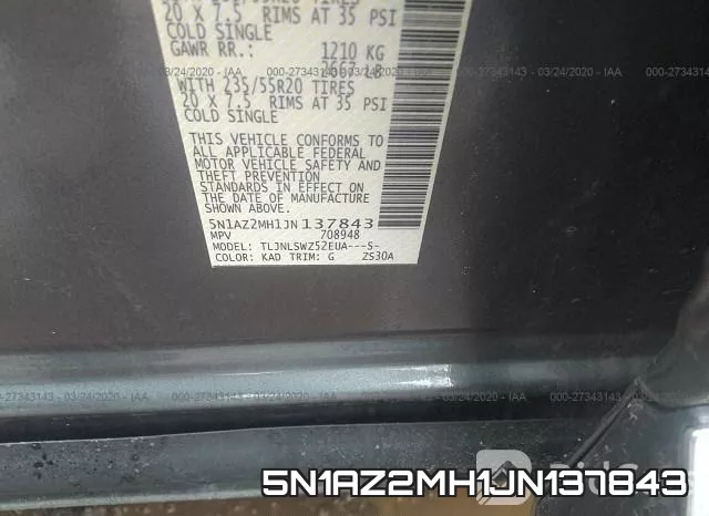 5N1AZ2MH1JN137843 фото 9