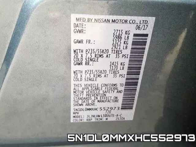5N1DL0MMXHC552973 фото 2