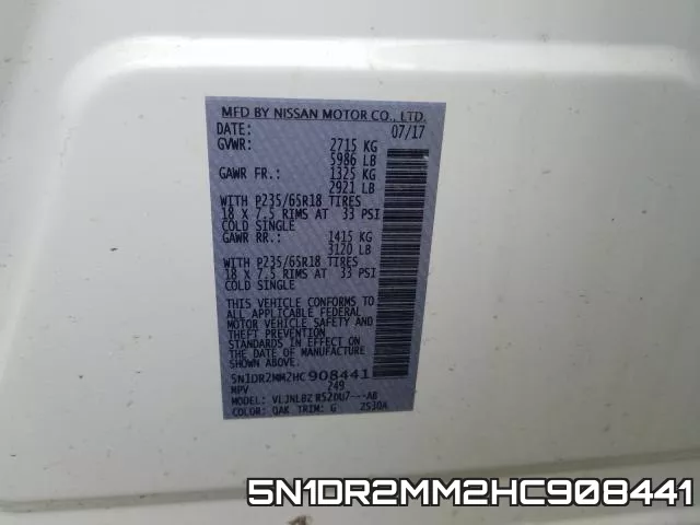 5N1DR2MM2HC908441 фото 2