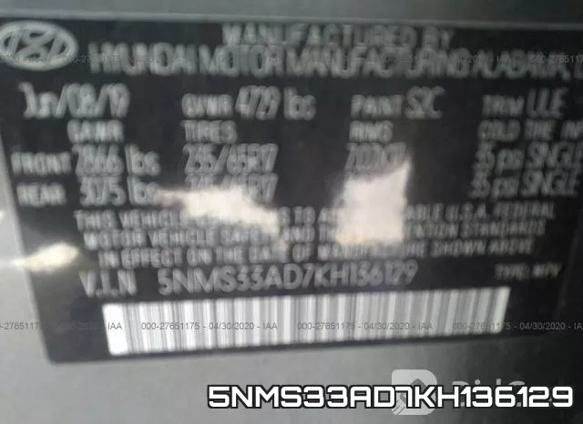 5NMS33AD7KH136129 фото 10