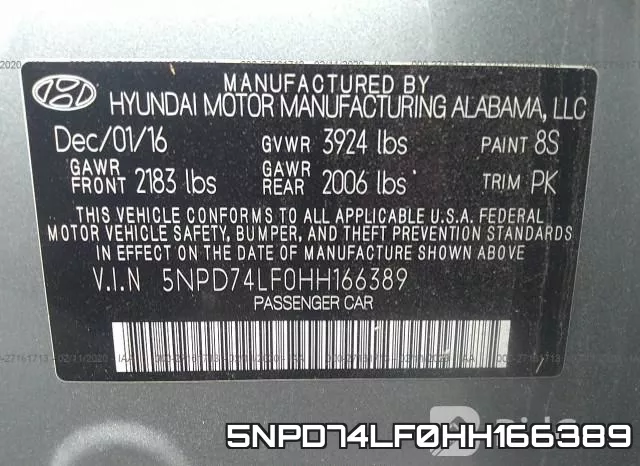 5NPD74LF0HH166389 фото 10