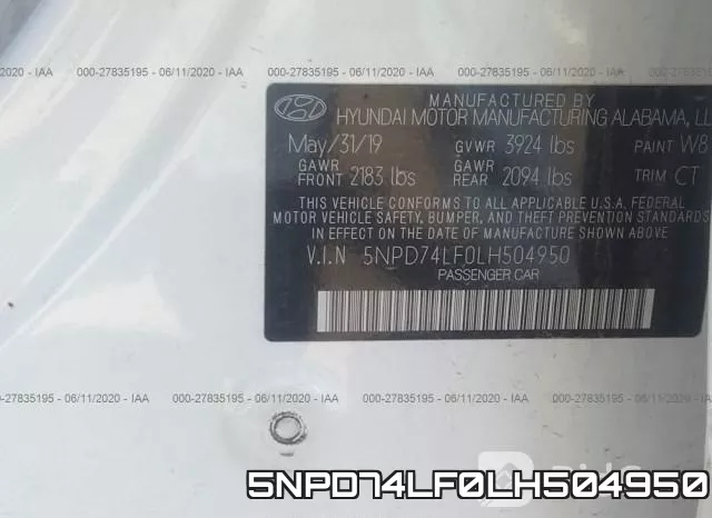 5NPD74LF0LH504950 фото 10