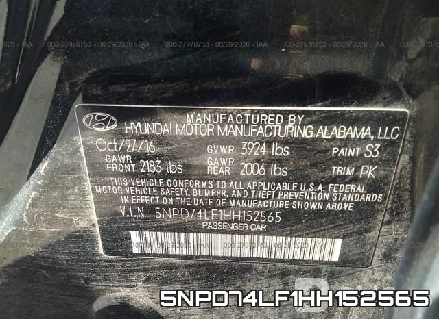 5NPD74LF1HH152565 фото 10