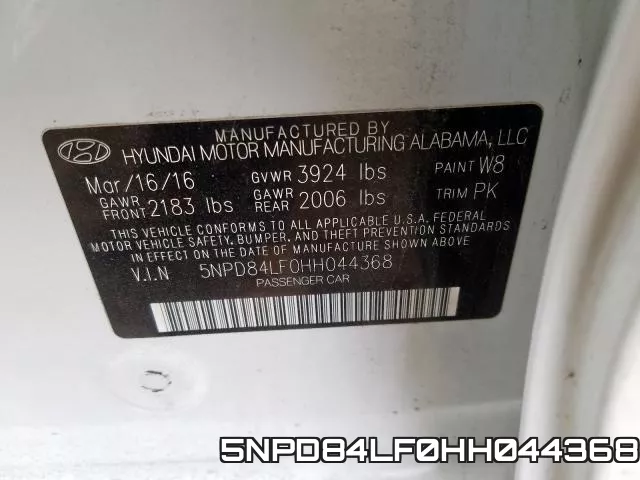 5NPD84LF0HH044368 фото 2