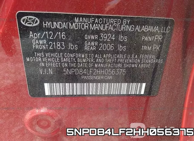 5NPD84LF2HH056375 фото 10
