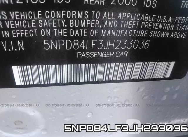 5NPD84LF3JH233036 фото 10