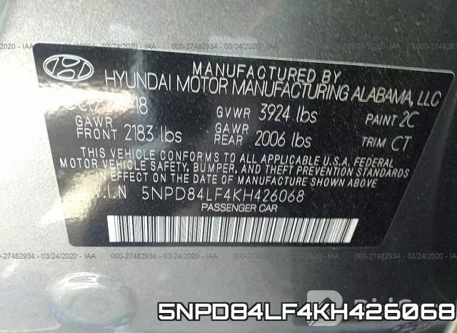 5NPD84LF4KH426068 фото 10