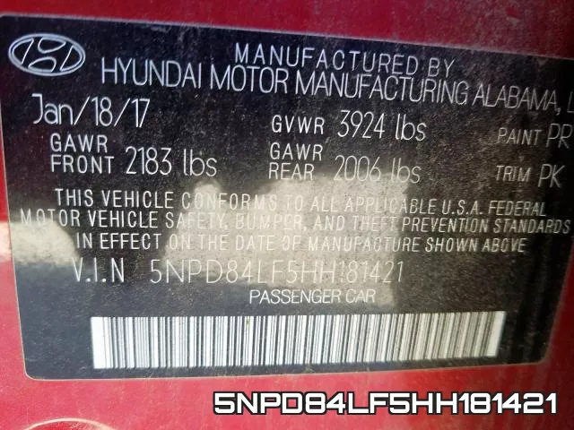 5NPD84LF5HH181421 фото 2