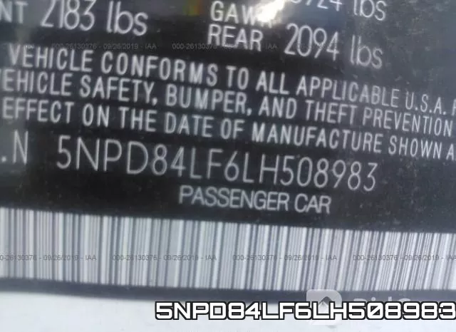 5NPD84LF6LH508983 фото 10