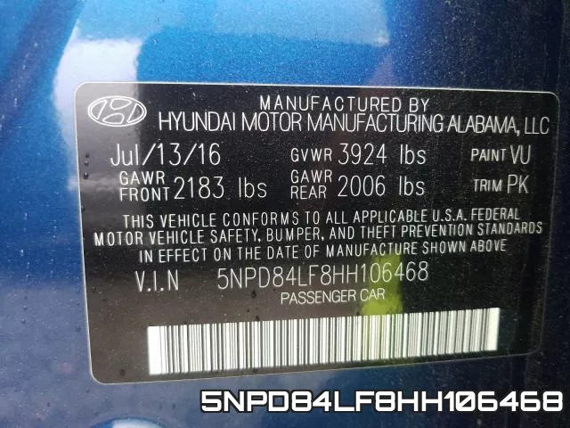 5NPD84LF8HH106468 фото 2